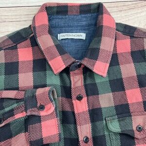 OUTERKNOWN Mens Blanket Shirt Plaid Button Up Casual Lumberjack XL Heavy Weight